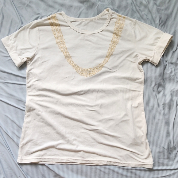 Mahina Made Lei Pikake 3 Strand Off White Tee T-Shirt Yellow Medium MahinaMade - Picture 10 of 15